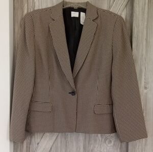 Emma James Tan Houndstooth Blazer 14